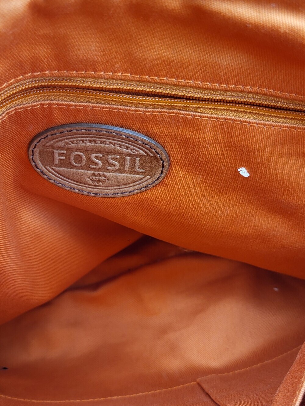 Fossil Vintage Cream Canvas Crossbody with Tan Leather Trim - Picture 5 of 5